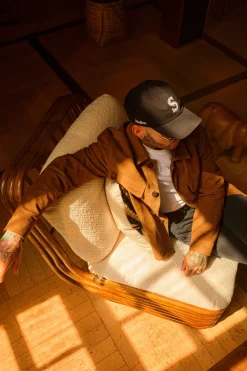 Strellson Jacken|Lederjacken-Velours-Lederjacke Caster X Moritz Taylor, dunkelbeige