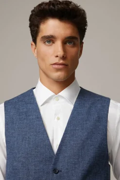 Strellson Westen|Sakkos-Weste Gyl, blau meliert