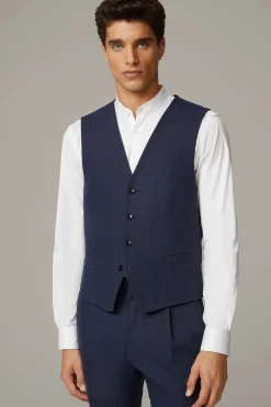 Strellson Westen|Sakkos-Weste Gyl, dunkelblau meliert