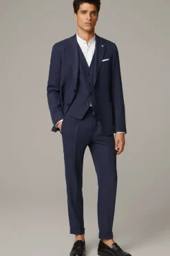 Strellson Westen|Sakkos-Weste Gyl, dunkelblau meliert