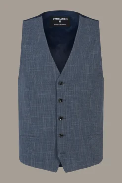 Strellson Westen|Sakkos-Weste Ves, blau strukturiert